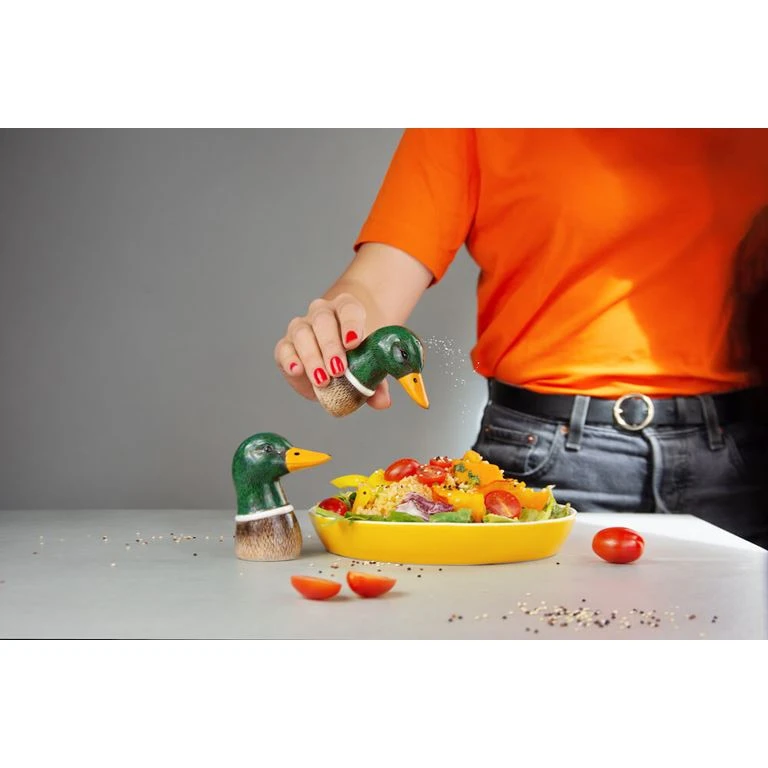 Donkey Spicy Ducks Salt & Peber Dispenser, Grøn 2 Donkey Spicy Ducks Salt & Peber Dispenser, Grøn - Billede 2