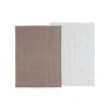 Södahl 2-Pak Line Viskestykke, Taupe/Hvid, 50x70 Cm