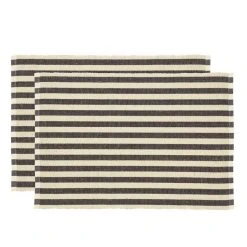 Södahl Statement Stripe 2-pak Dækkeservietter, Ash, 33x48 Cm