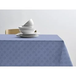 Södahl Forget-Me-Not Damask Dug, Blå, 140x270 Cm