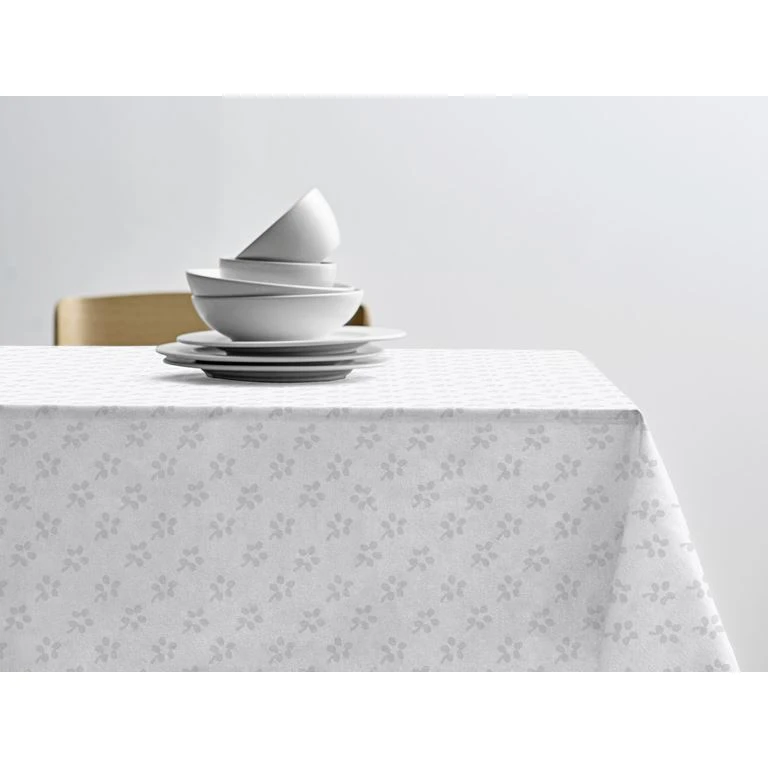 Södahl Forget-Me-Not Damask Dug, Hvid, 140x370 Cm 1 Södahl Forget-Me-Not Damask Dug, Hvid, 140x370 Cm