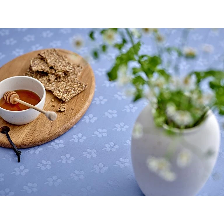 Södahl Forget-Me-Not Damask Dug, Blå, Ø160 Cm 2 Södahl Forget-Me-Not Damask Dug, Blå, Ø160 Cm - Billede 2