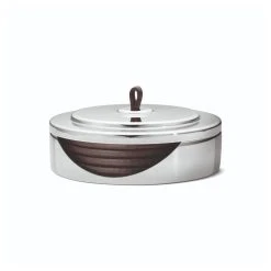 Georg Jensen Manhattan 4-Pak Glasbrik, Stål/Læder, Ø12 Cm