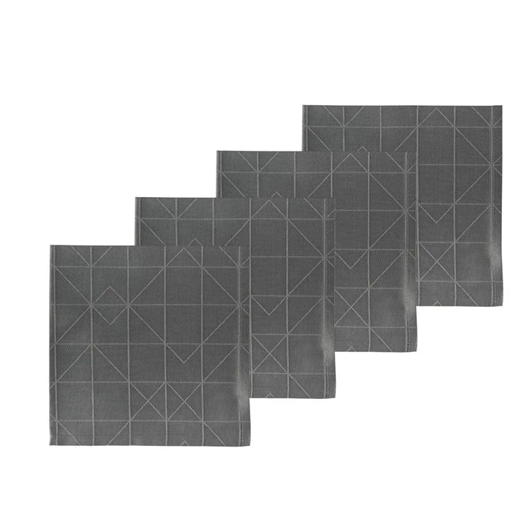 Södahl Refined Organic 4-Pak Stofserviet, Grå, 45x45 Cm 1 Södahl Refined Organic 4-Pak Stofserviet, Grå, 45x45 Cm