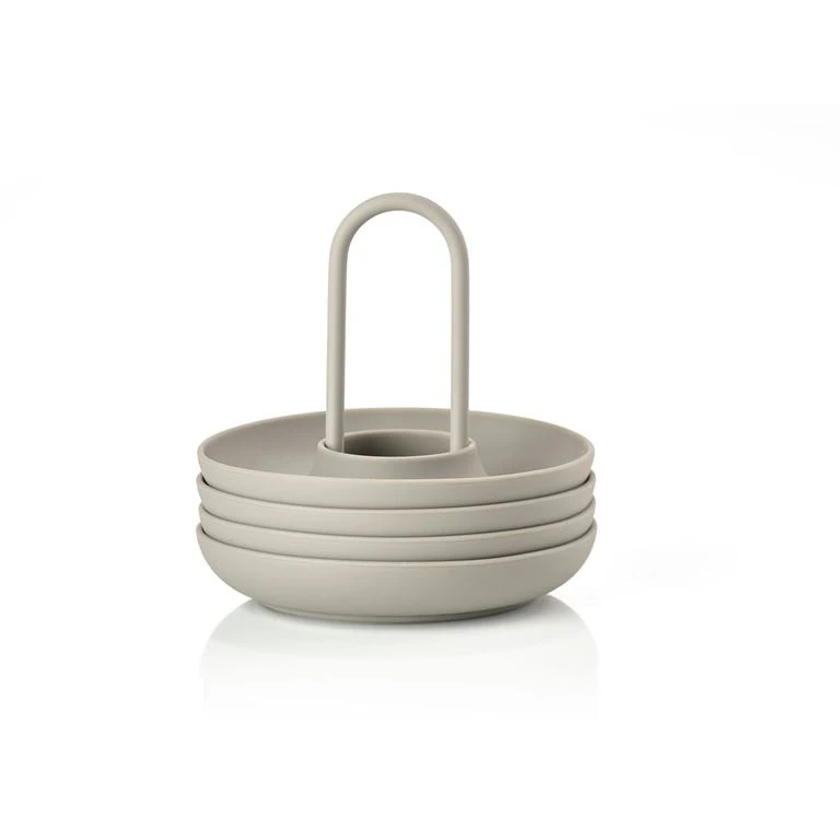 Zone 4-Pak Æggebæger Med Holder, Mud 1 Zone 4-Pak Æggebæger Med Holder, Mud