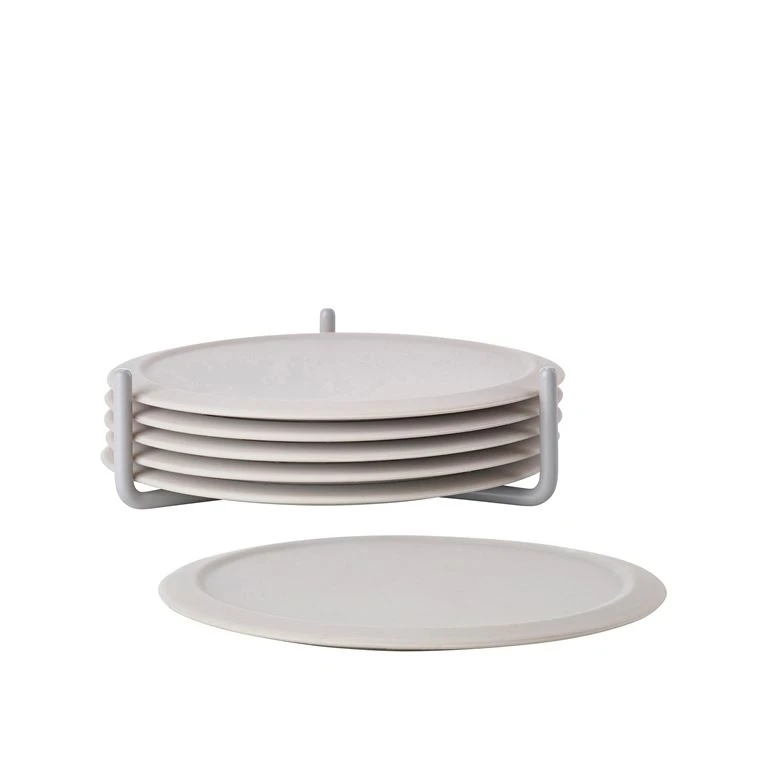 Zone Singles Dia 6-Pak Glasbrikker Med Holder, Warm Grey 2 Zone Singles Dia 6-Pak Glasbrikker Med Holder, Warm Grey - Billede 2